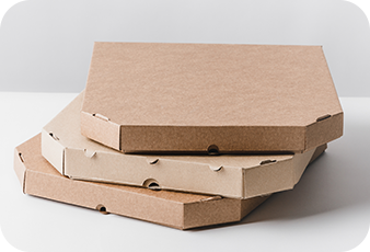 Caixas para pizzas e produtos alimentícios